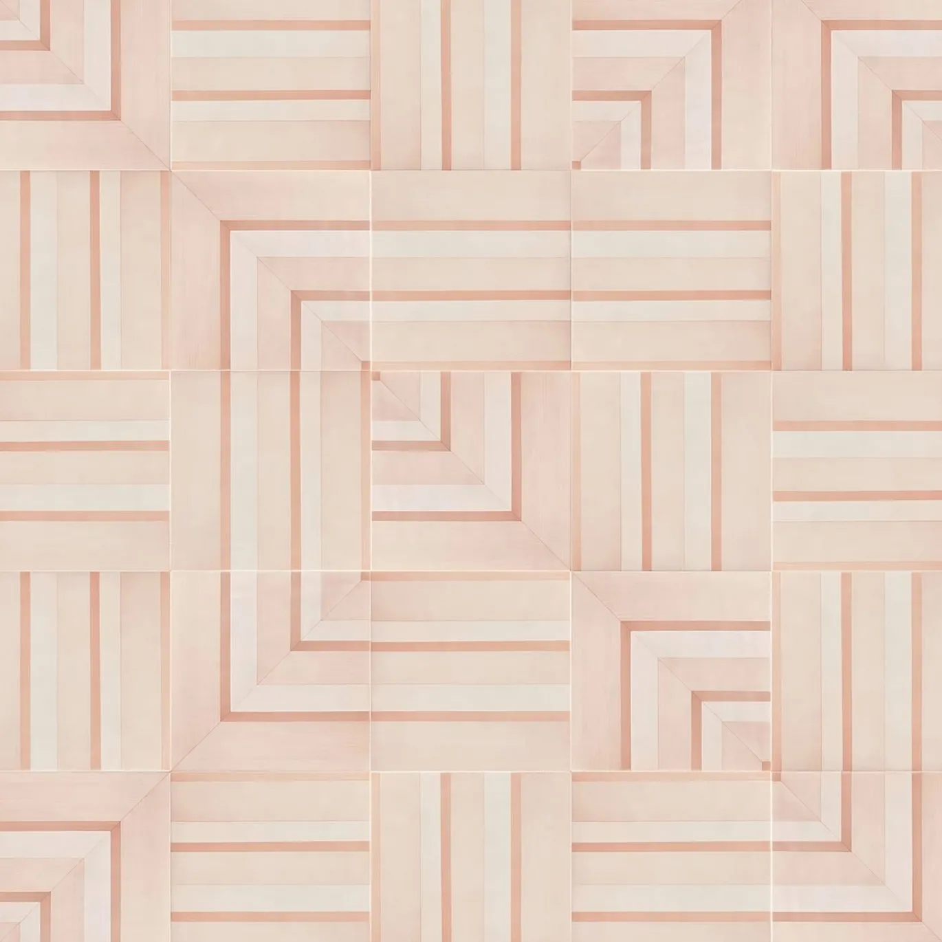 Piastrella Geometrie D’Ombra In Ceramica Rosa Cipria Motivo Quadrato