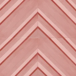 Piastrella Geometrie D’Ombra In Ceramica Rosso Rubino Motivo Diagonale
