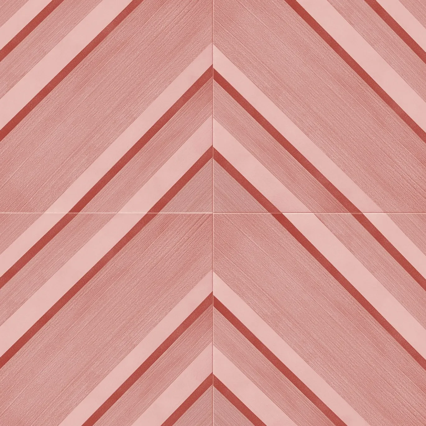Piastrella Geometrie D’Ombra In Ceramica Rosso Rubino Motivo Diagonale