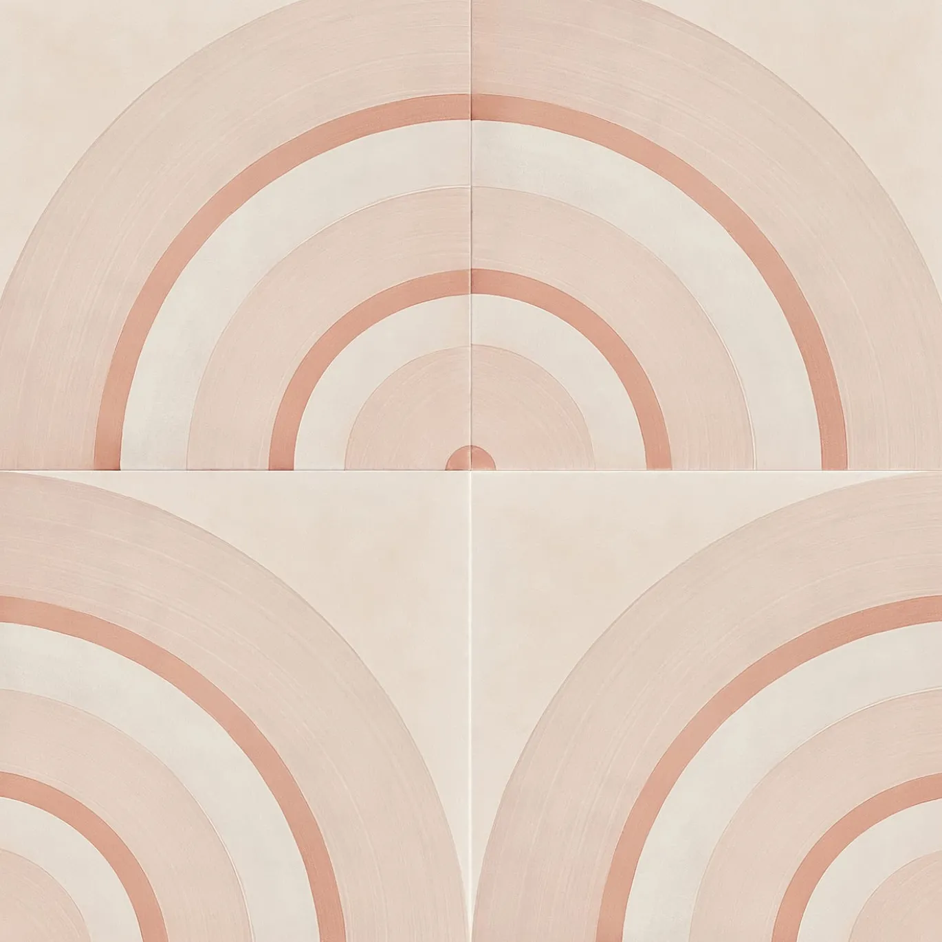 Piastrella Geometrie D’Ombra In Ceramica Rosa Motivo Circolare