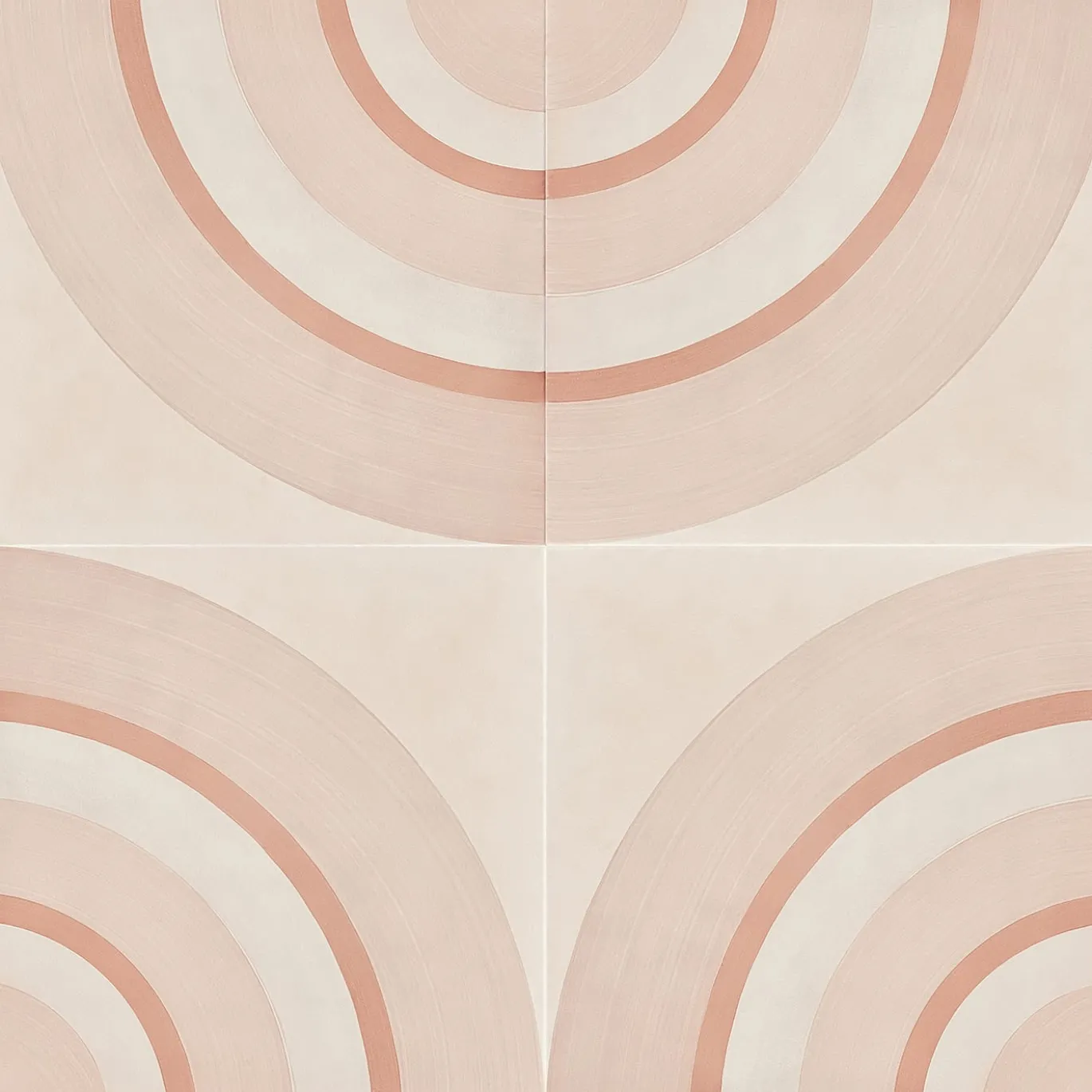 Piastrella Geometrie D’Ombra In Ceramica Rosa Motivo Circolare