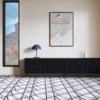 Piastrella Il Saraceno In Ceramica Grigio Chiaro E Viola Motivo Geometrico