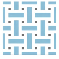 Piastrella La Cripta In Ceramica Azzurro E Grigio Scuro Motivo Geometrico
