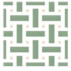 Piastrella La Cripta In Ceramica Rosa E Verde Motivo Geometrico