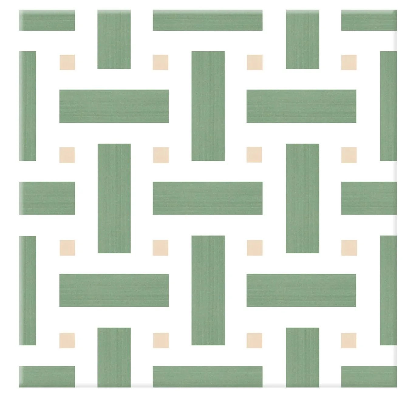 Piastrella La Cripta In Ceramica Rosa E Verde Motivo Geometrico