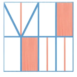 Piastrella La Facciata In Ceramica Corallo E Blu Motivo Geometrico