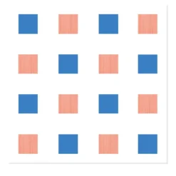 Piastrella La Navata In Ceramica Corallo E Blu Motivo Geometrico