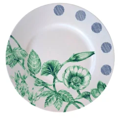 Piatto da dessert Maria Antonietta blu e verde