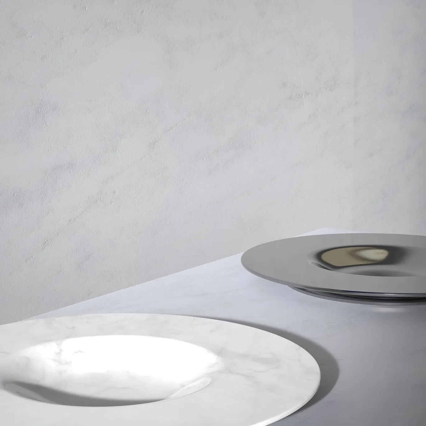 Piatto da portata Ahonora in marmo bianco