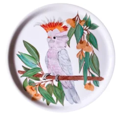 Piatto da portata Avis Cacatua Rosa Polychrome