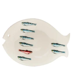 Piatto da portata Controcorrente in ceramica a forma di pesce