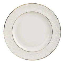 Piatto da portata Damasco bianco e oro