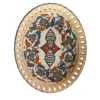 Piatto da portata in ceramica policroma con bordi traforati