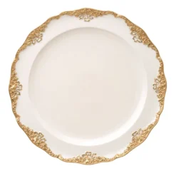 Piatto da portata Irene bianco e oro