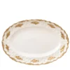Piatto da portata ovale grande Lucia in bianco e oro