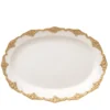 Piatto da portata ovale Irene bianco e oro