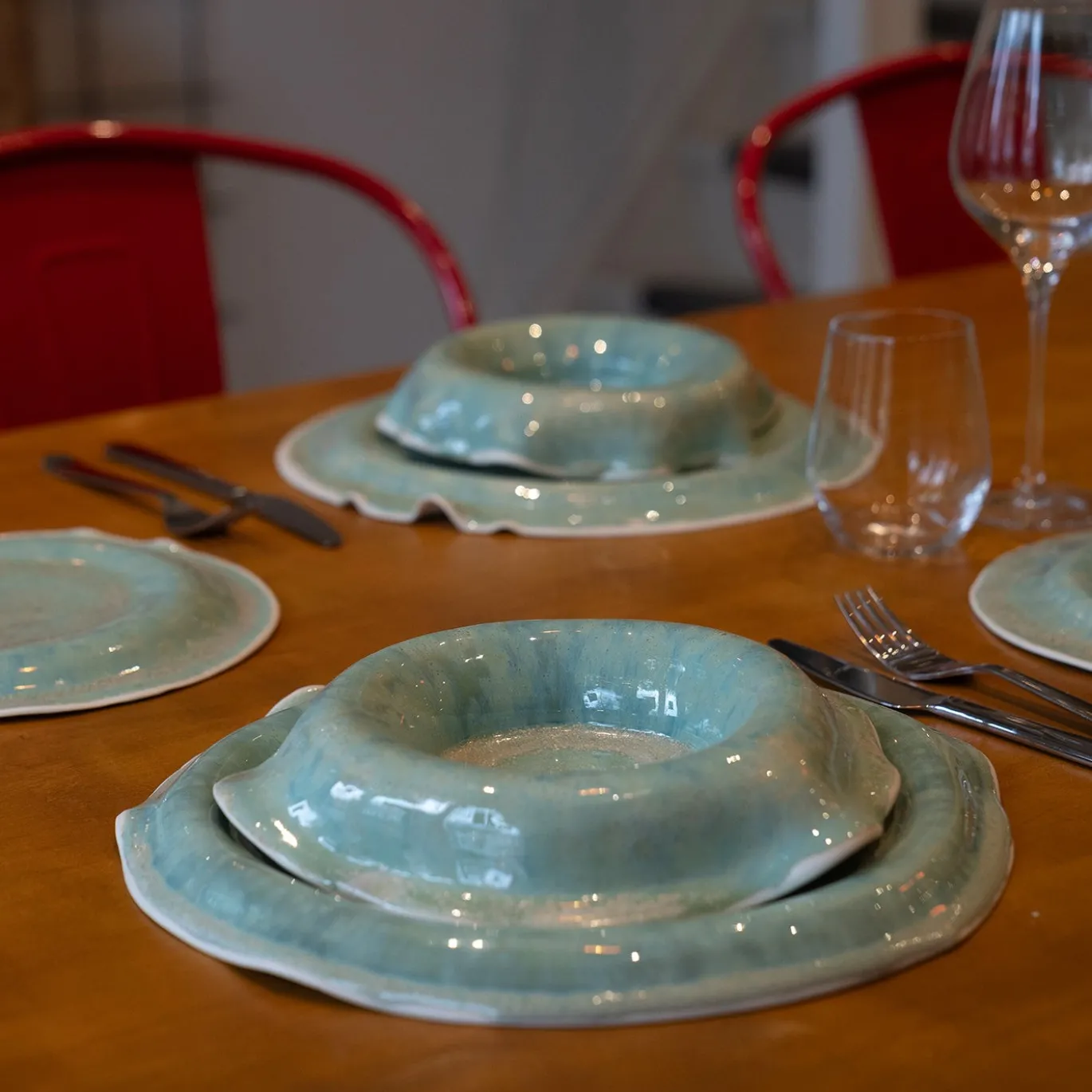 Piatto da pranzo Green Waves