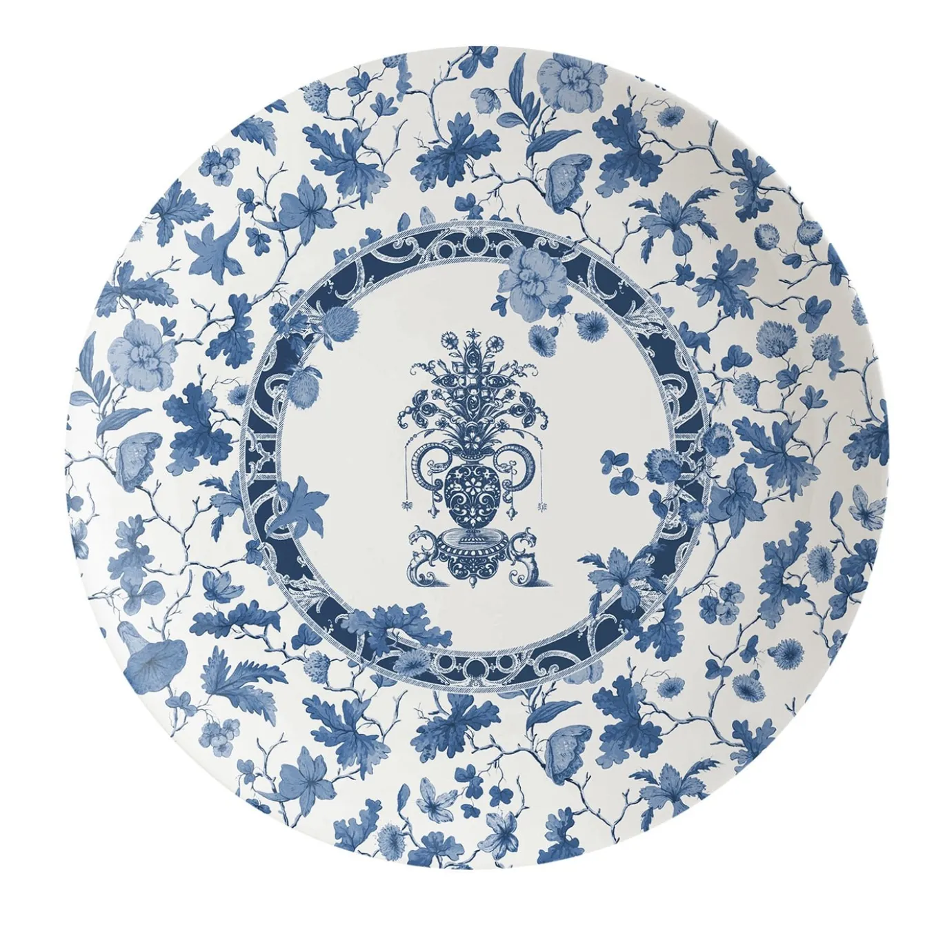 Piatto da pranzo in porcellana del giardino dell'Eden con decorazione blu #3