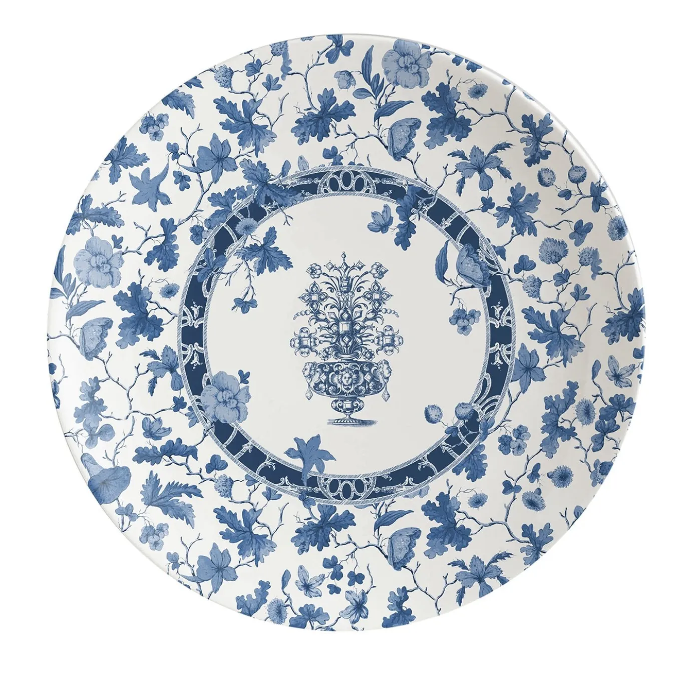 Piatto da pranzo in porcellana del giardino dell'Eden con decorazione blu #2