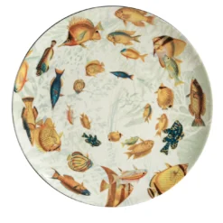Piatto da pranzo in porcellana Amami con pesci tropicali #2