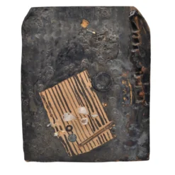 Piatto decorativo nero e arancione