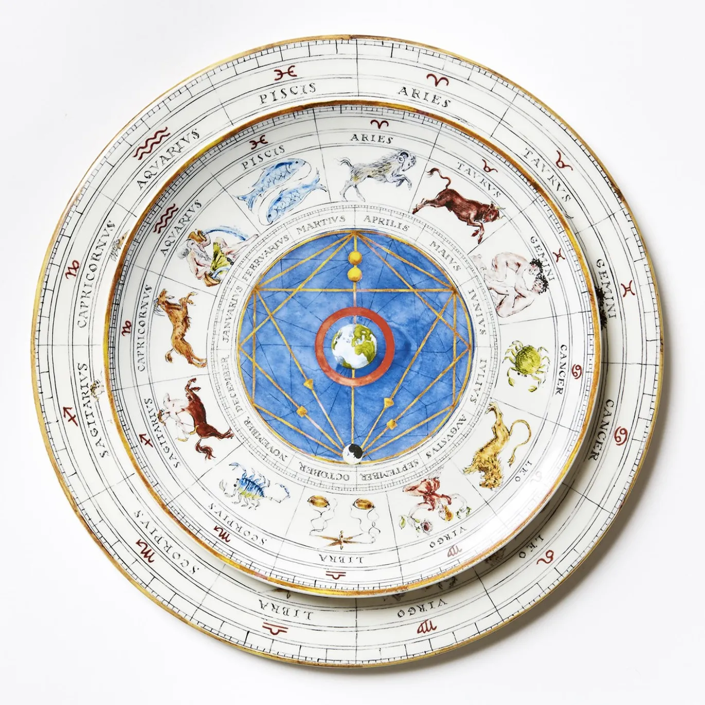 Piatto Piano Zodiaco in Ceramica