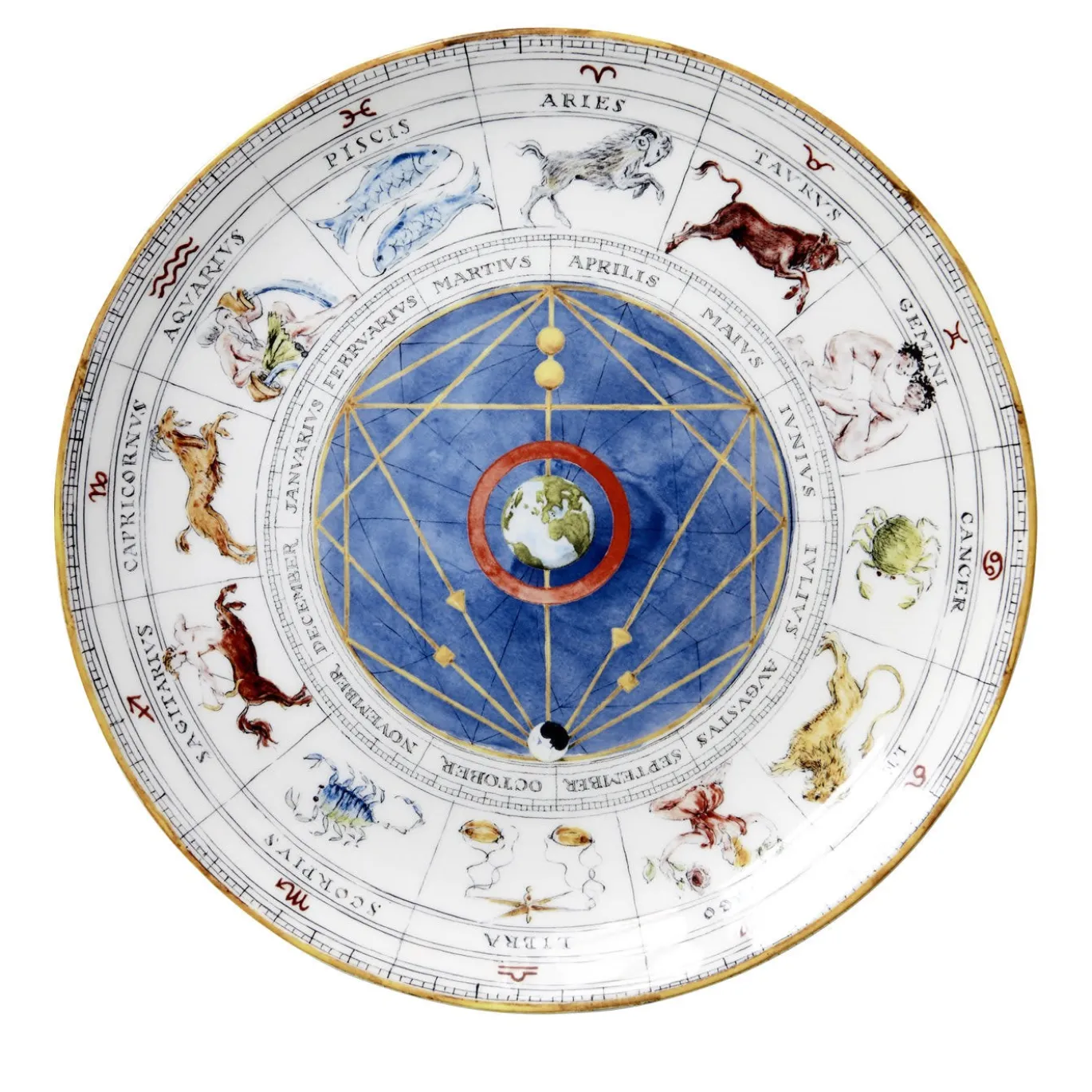 Piatto Piano Zodiaco in Ceramica