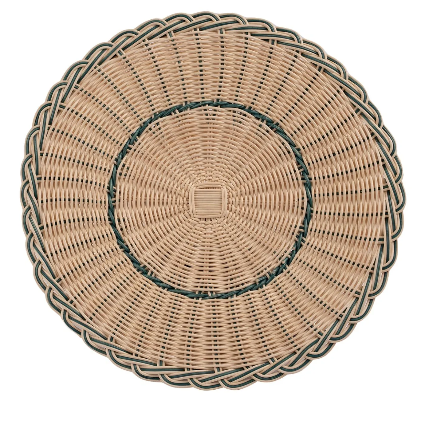 Piatto Segnaposto Dalia in Midollo Bicolore Blu/Naturale