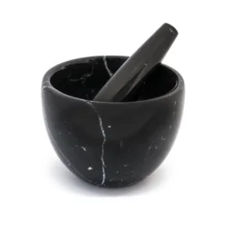 Piccolo mortaio e pestello in marmo nero