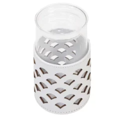 Piccolo vaso di vetro Malva con coperchio