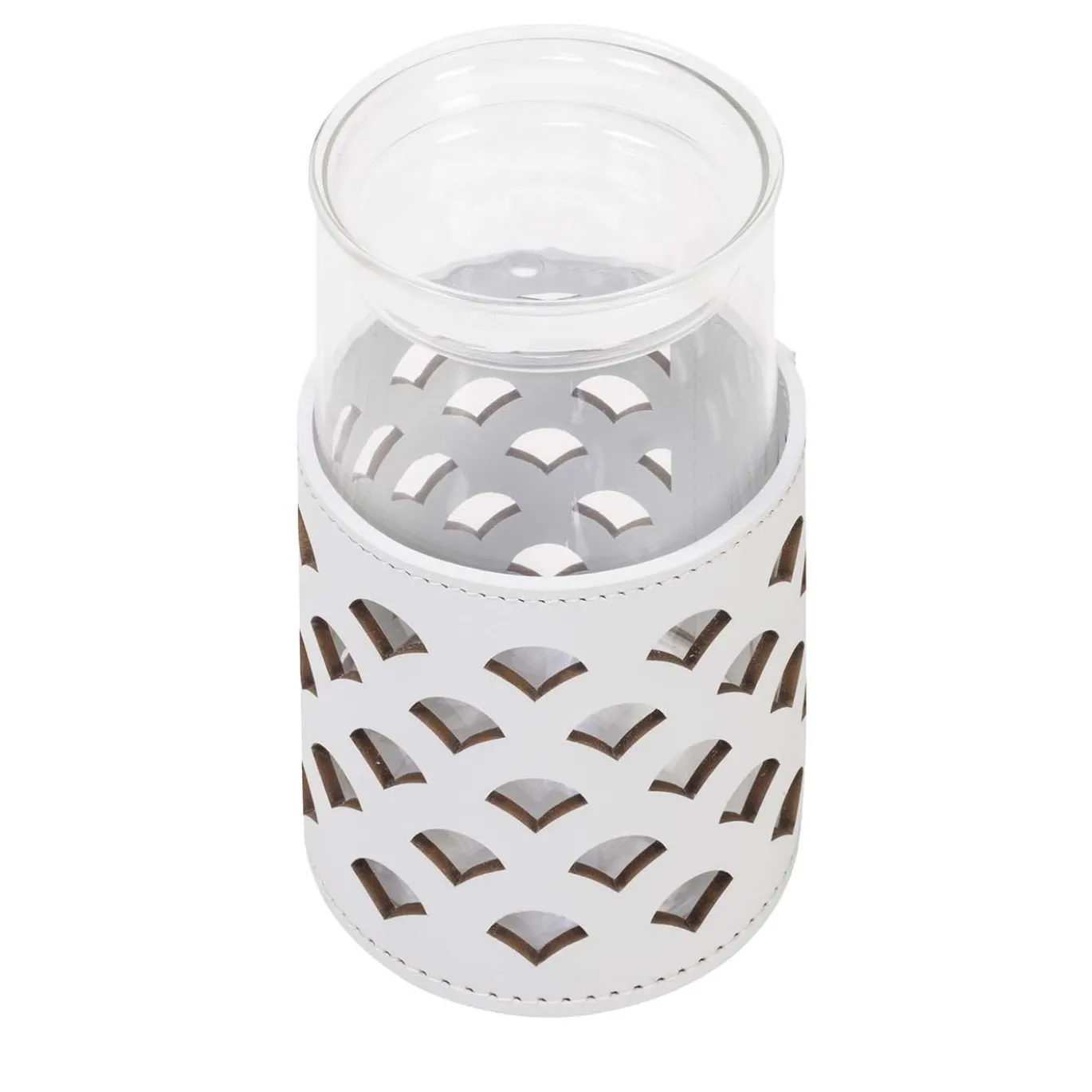 Piccolo vaso di vetro Malva con coperchio