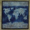 Pittura a globo blu e argento