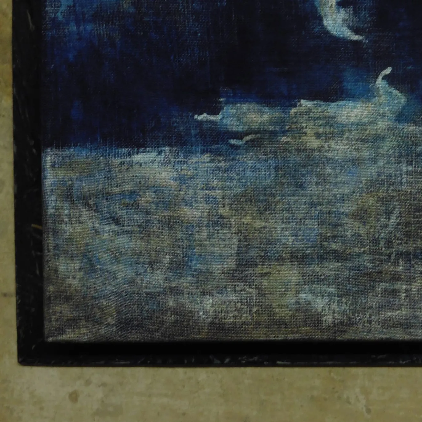 Pittura a globo blu e argento
