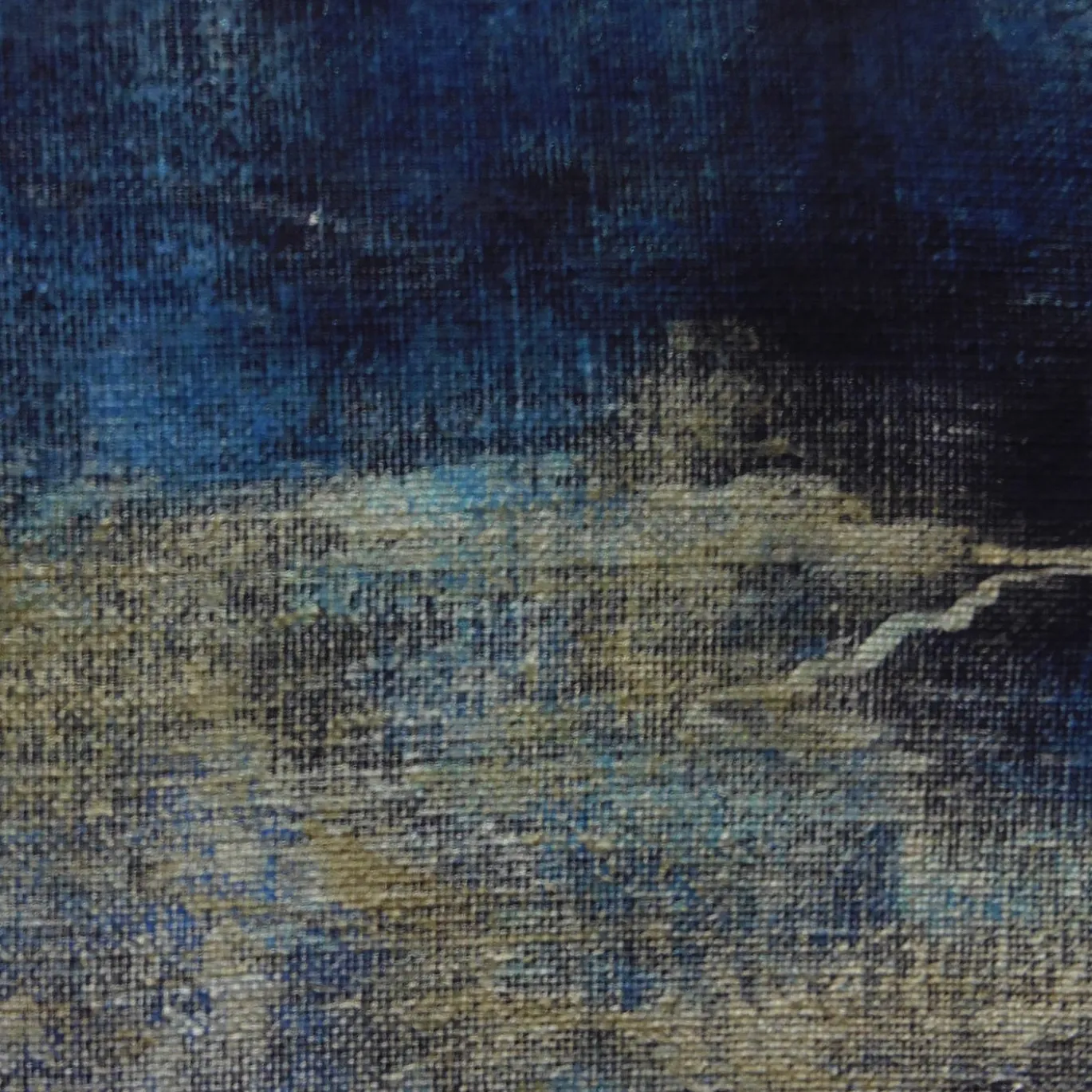 Pittura a globo blu e argento
