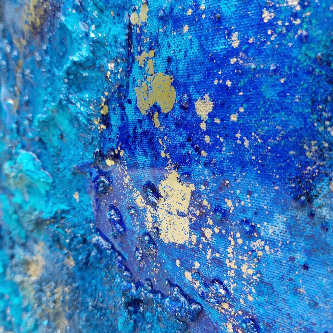 Pittura a tecnica mista della barriera corallina blu intenso