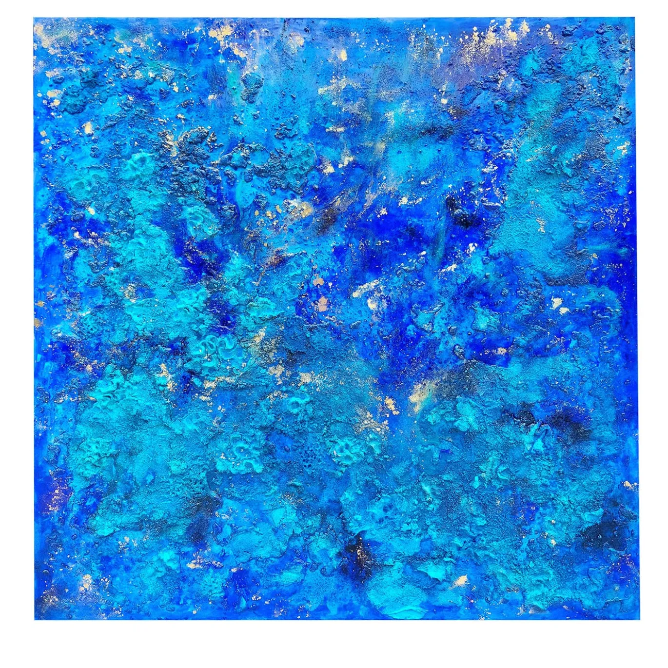 Pittura a tecnica mista della barriera corallina blu intenso