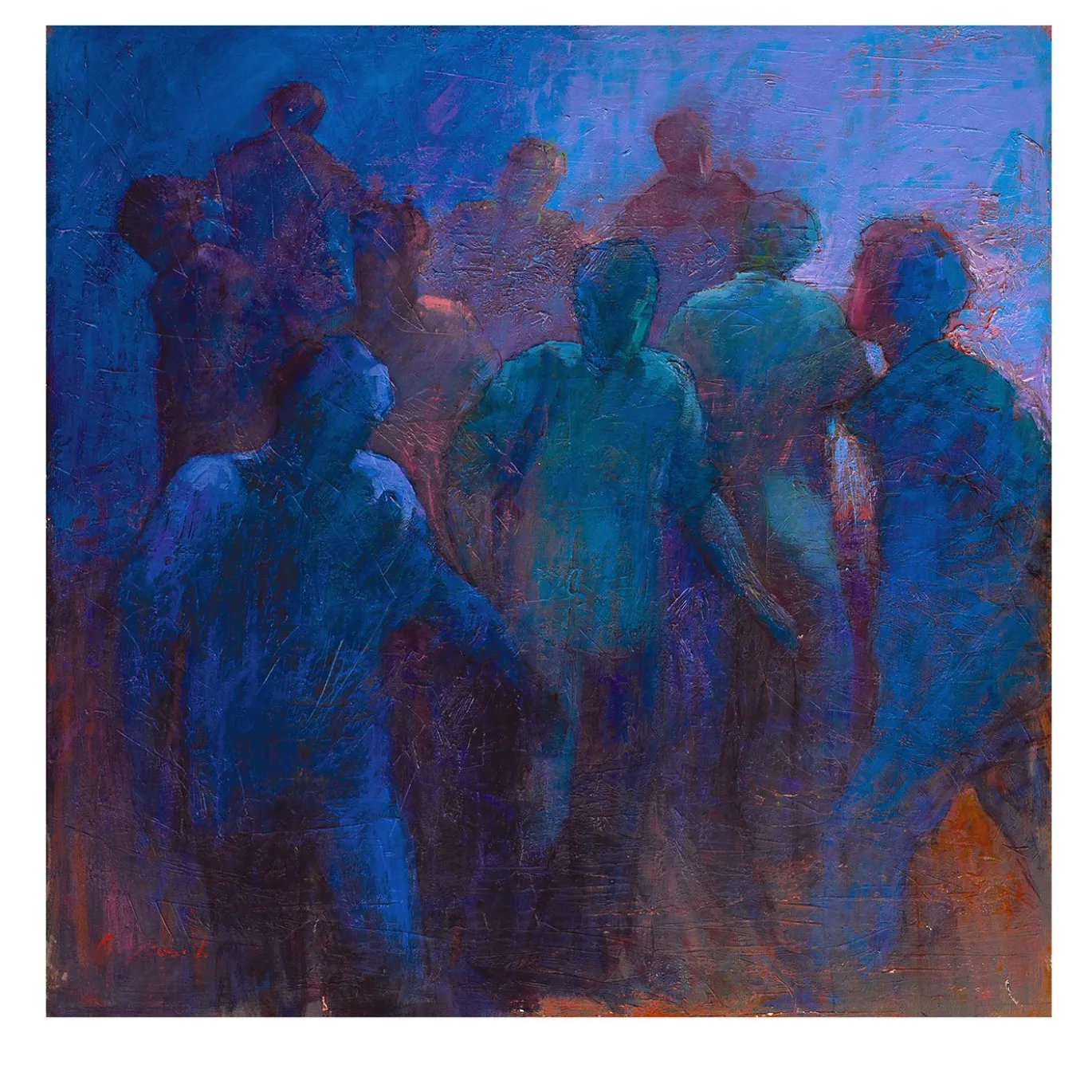 Pittura Folla di Renato Criscuolo