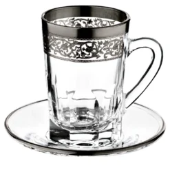 Platinum 521 Set di 6 tazze e piattini da caffè espresso
