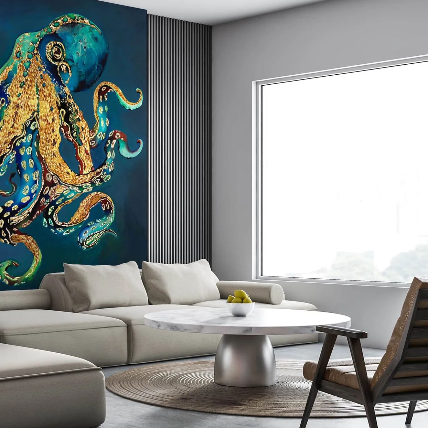Polipo Blue Luxury Pannello Decorativo