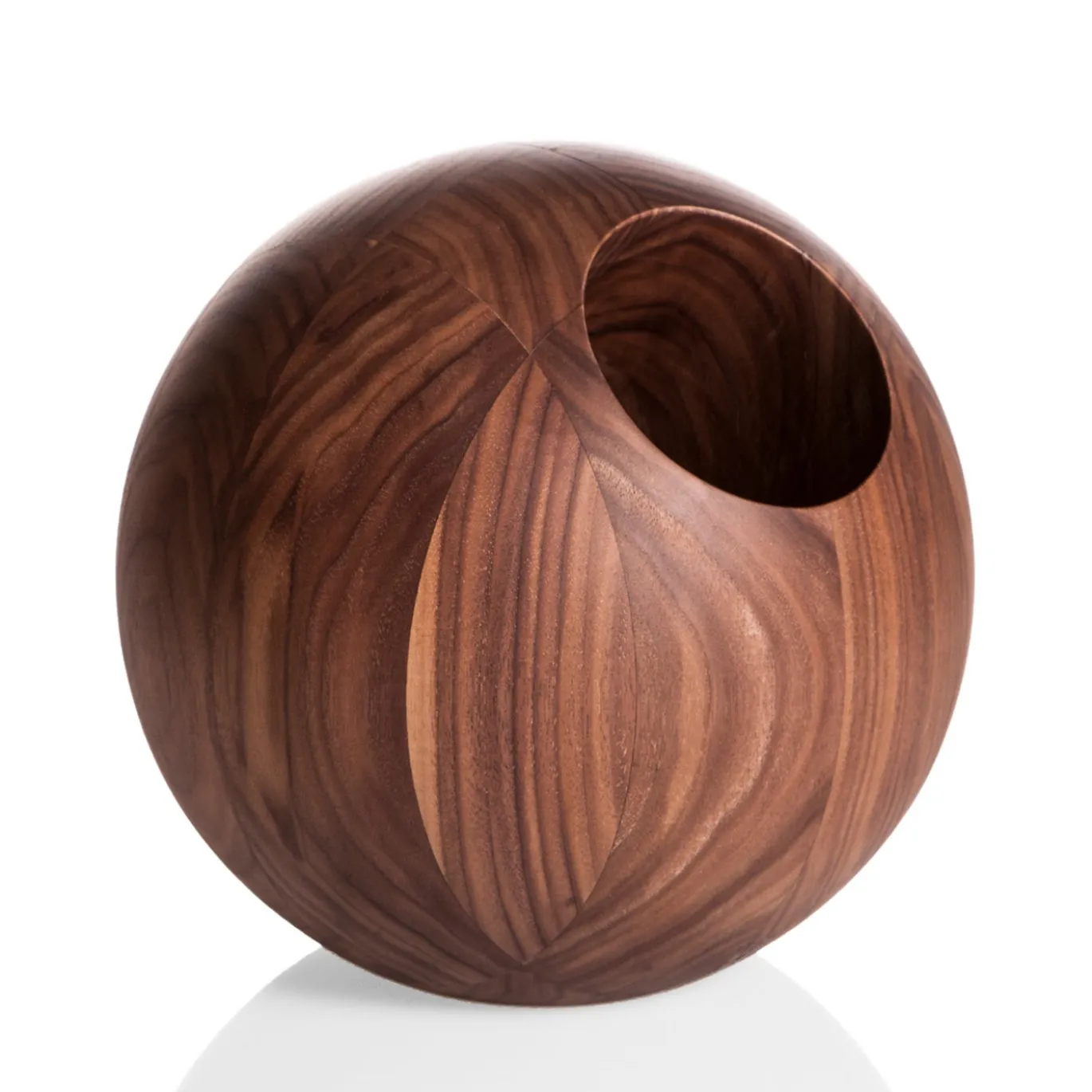 Portabottiglie in legno di noce a sfera Boccia