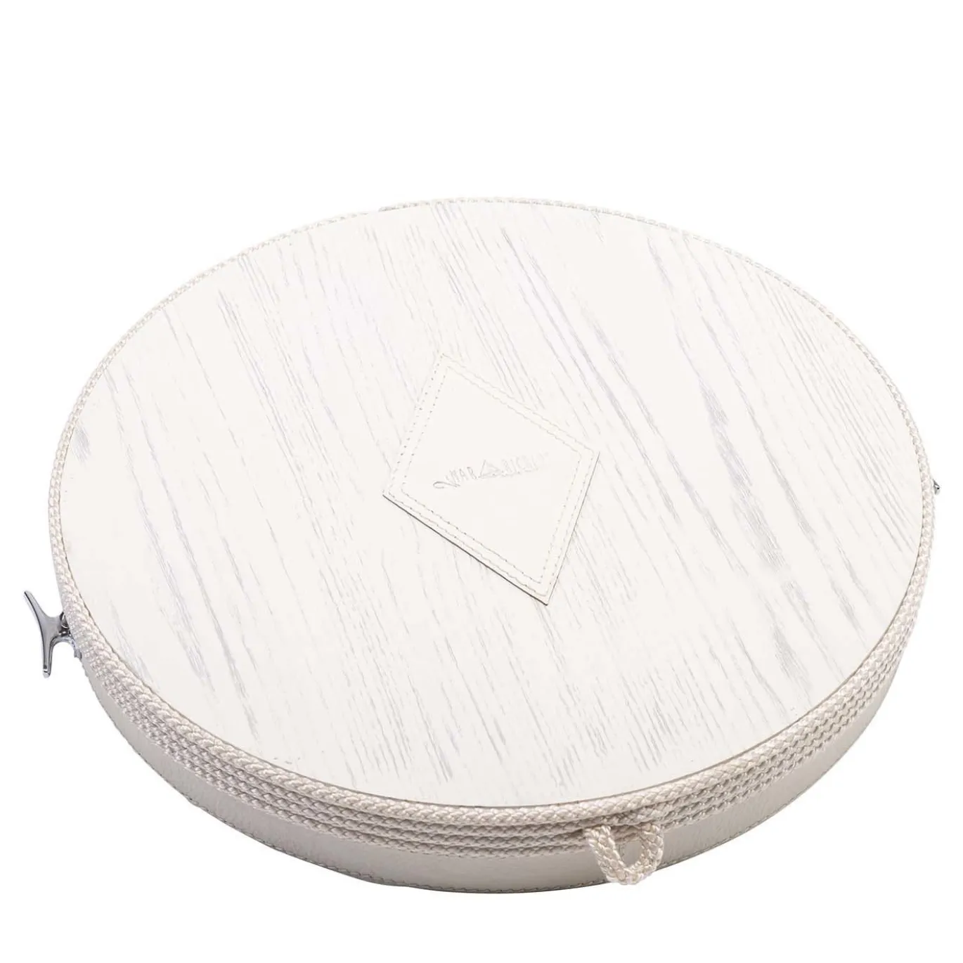 Porta carte da gioco e fiches da poker in legno color crema