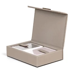 Porta carte da gioco in pelle taupe