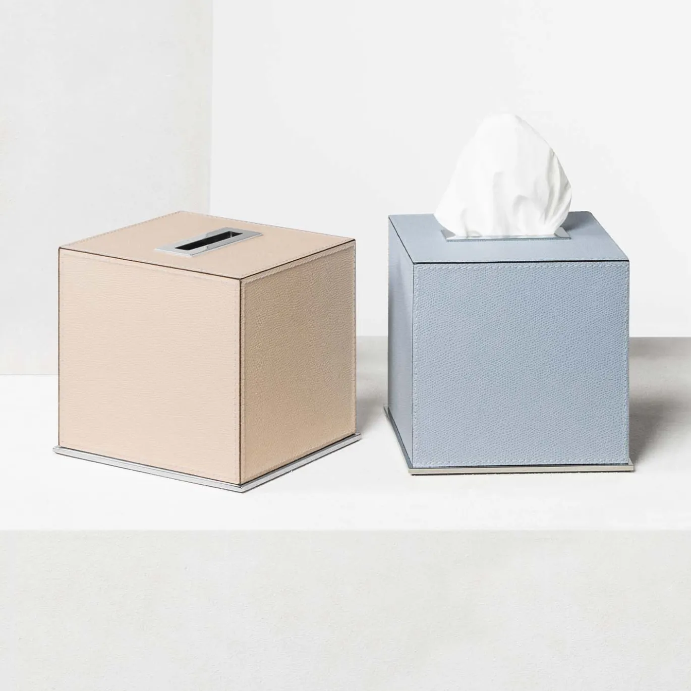 Portafazzoletti Firenze Quadrato in Pelle Beige