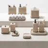 Portafazzoletti quadrato Polo Beige in marmo