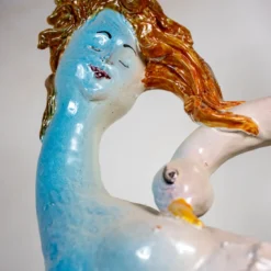 Portaombrelli Leda e il Cigno in ceramica