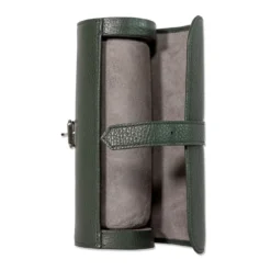 Porta orologi e gioielli da viaggio Selva in pelle verde