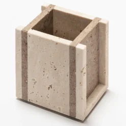 Portapenne Carr� in Travertino Beige