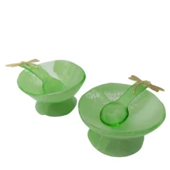 Porta-sale in vetro verde chiaro - Set di 2