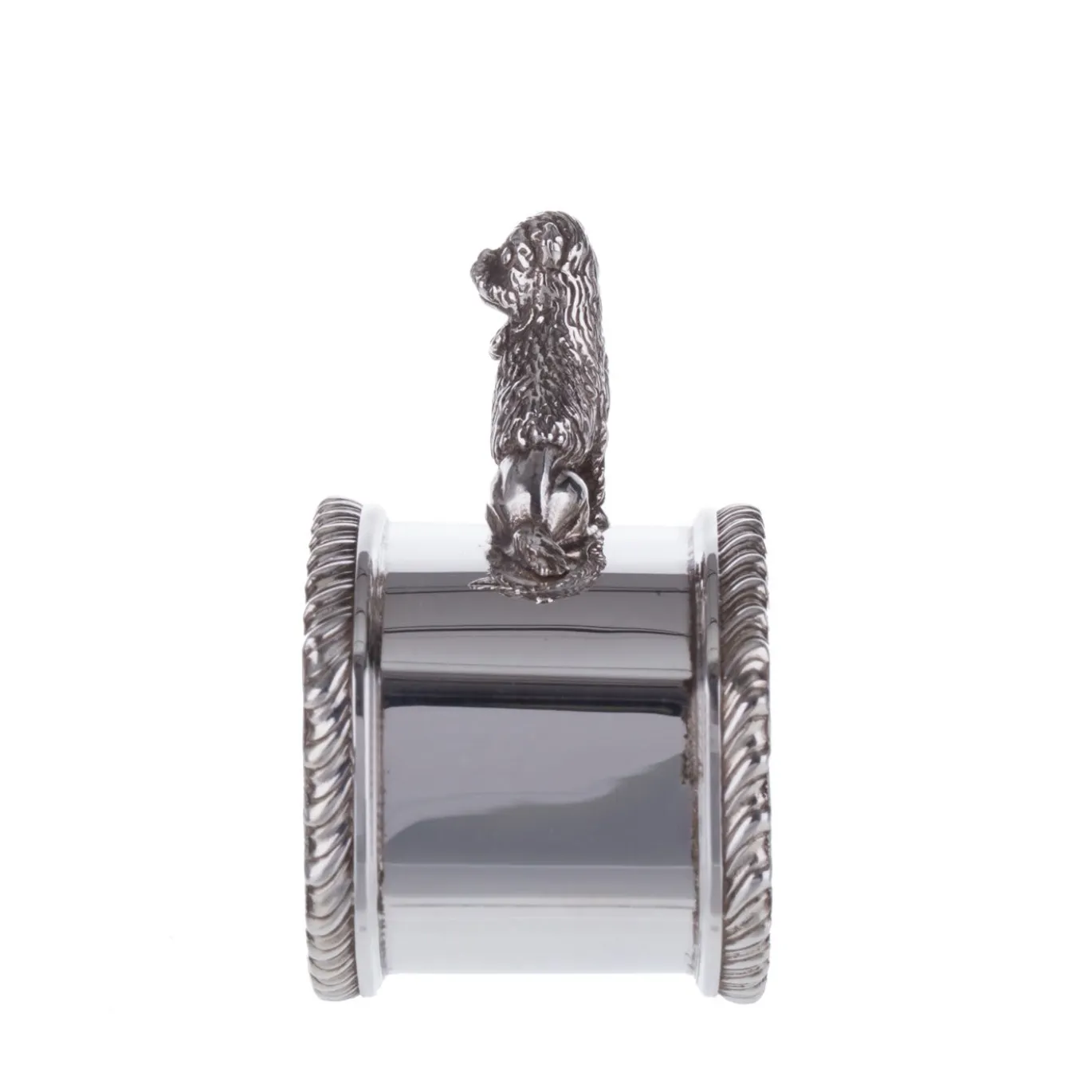 Portatovaglioli in argento sterling a forma di barboncino