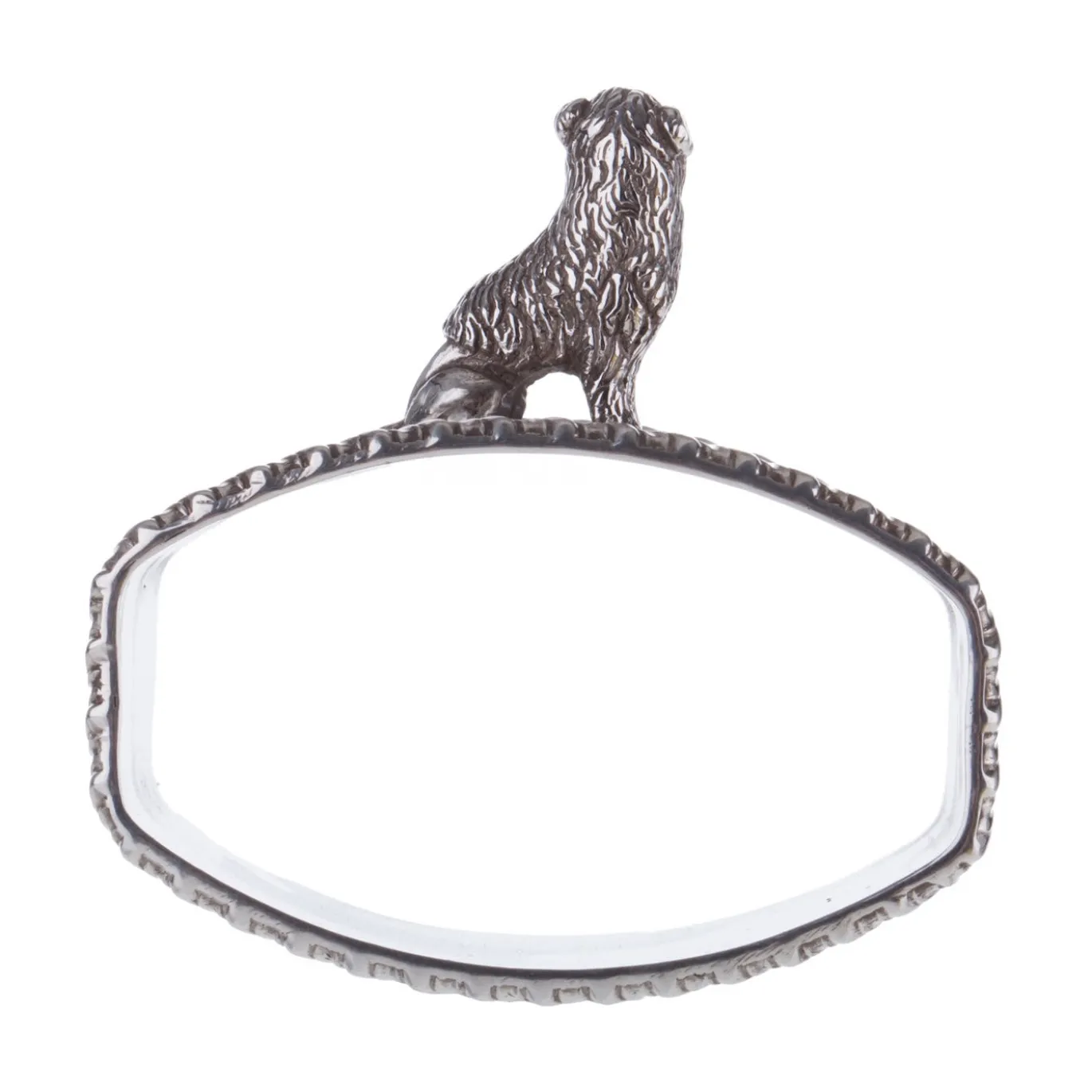Portatovaglioli in argento sterling a forma di barboncino